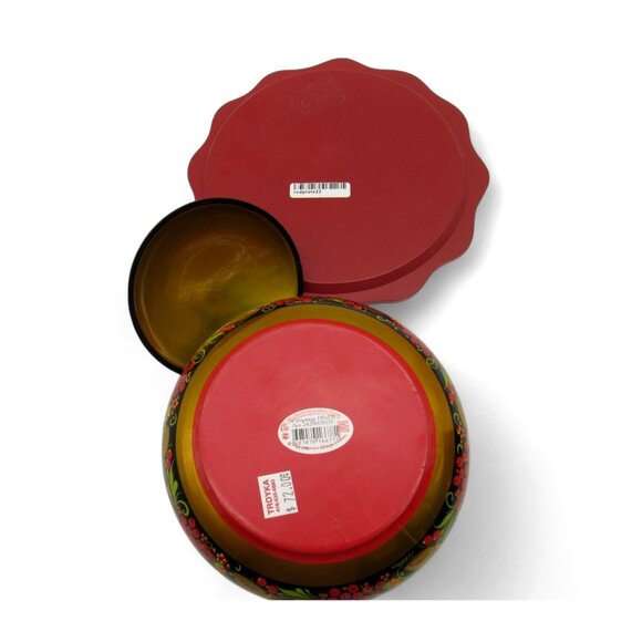 Lidded Sugar Bowl and Plate RUSSIAN LACQUERWARE from Russia - Picture 6 of 12